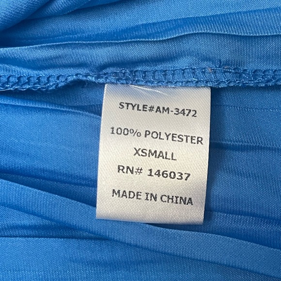 Chic Blue Ruffled Mini Dress - Picture 2 of 5